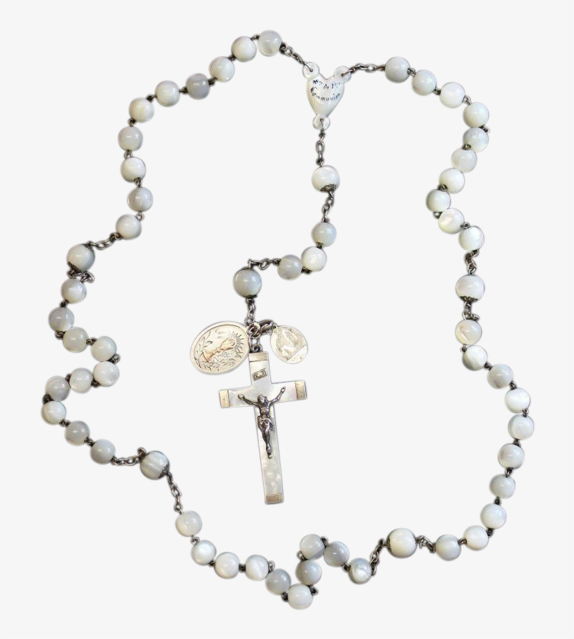 1920's Vintage Mother Of Pearl And Sterling Silver - Pearl, transparent png #5655741