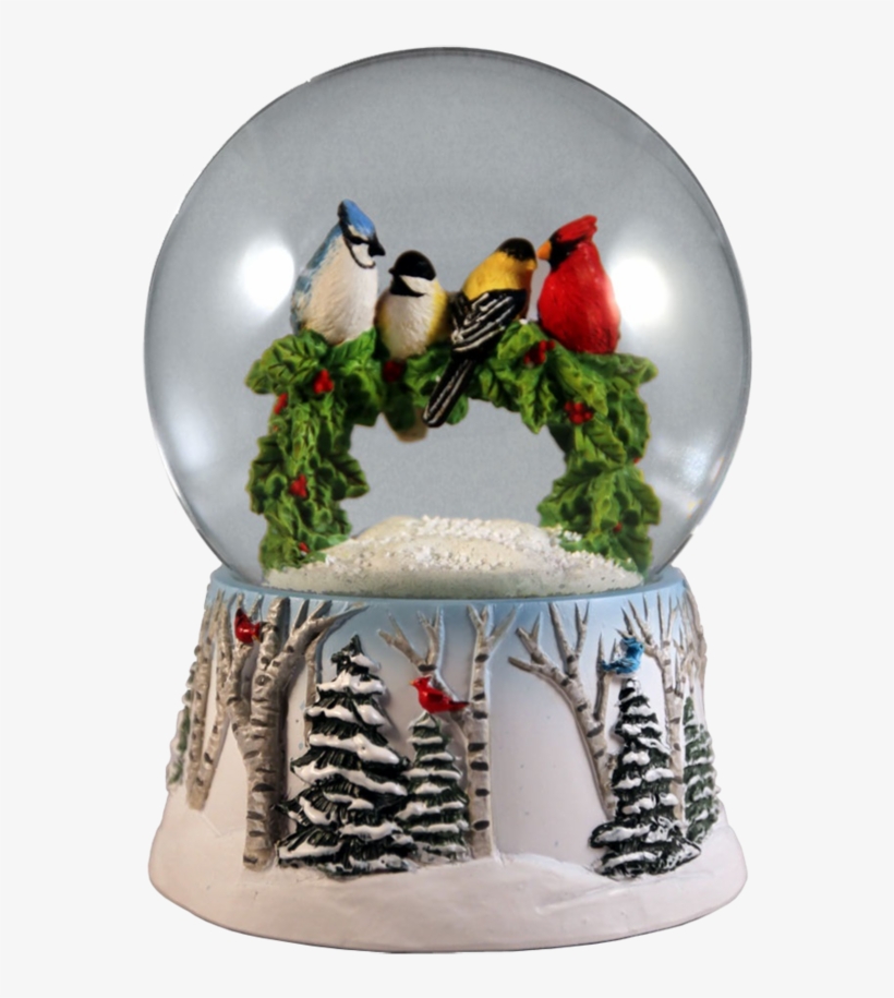Multi Birds On A Wreath - Multi Birds On A Wreath Water Globe, transparent png #5656297