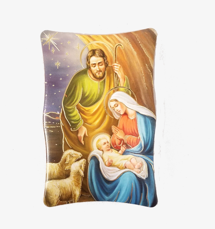 Holy Family Christmas Plaque - Cushion, transparent png #5656299