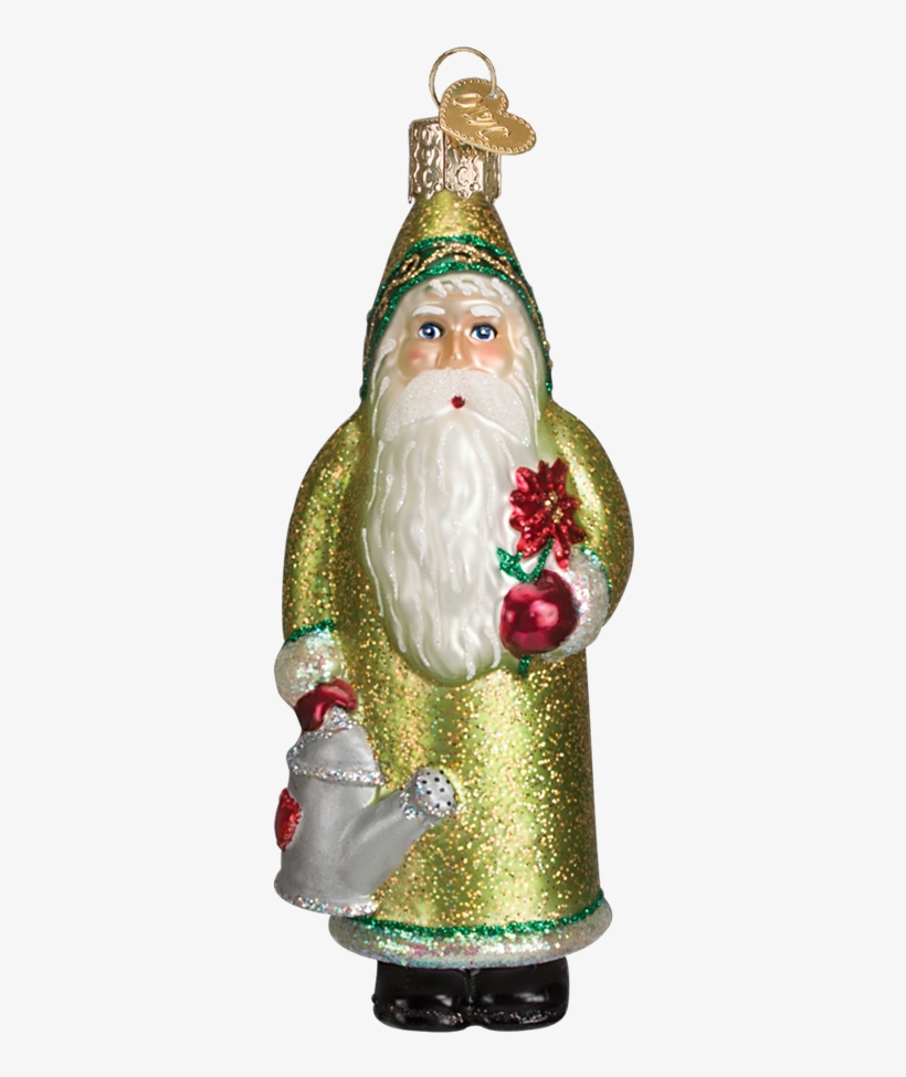 Old World Christmas Blooming Santa Glass Ornament - Blooming Garden Santa Glass Ornament By Old World Christmas, transparent png #5658494
