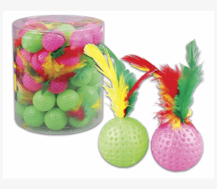 Cat Toy Feather Ball - Cat Ball With Feather, transparent png #5660361