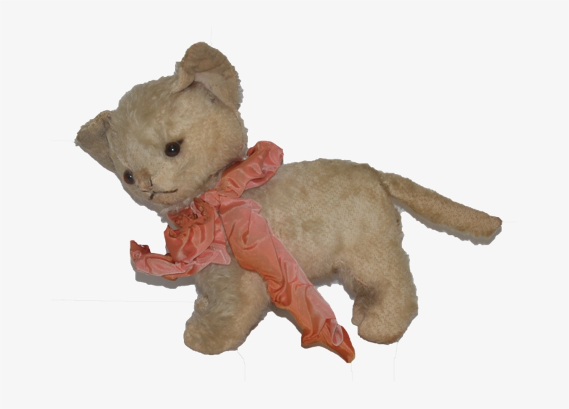 Old Doll Cat Toy Mohair Stuffed Cat Kitten Kitty Jointed - Teddy Bear, transparent png #5660802