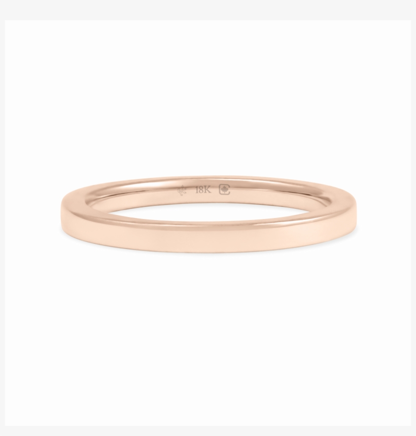 2mm Flat Band 18k Certified Recycled Pink Rose Gold - Engagement Ring, transparent png #5661781