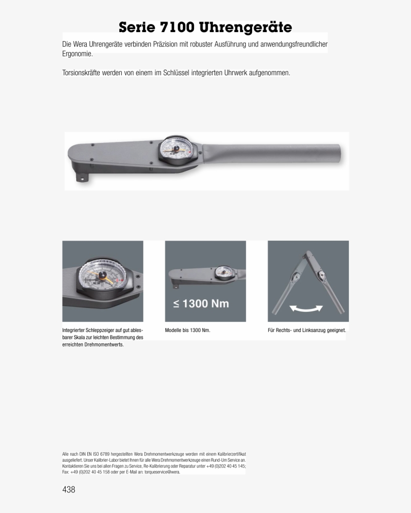 Wera Hauptkatalog Handwerkzeug Schraubendreher Maulschlüssel - Clock Torque Wrench 1 (25 Mm) 0 - 1300 Nm Wera 7117f, transparent png #5661932