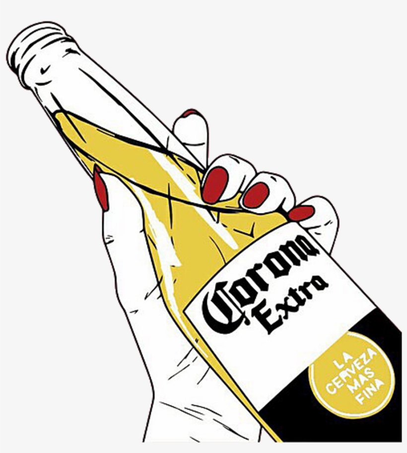 Beer Corona Night Party Summer Beach Art Remixit Freet - Corona Extra Collectors Set 16oz Beer Glasses W/ Bottle, transparent png #5663081