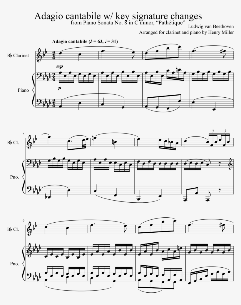 Print - Changes Clarinet Sheet Music, transparent png #5665590