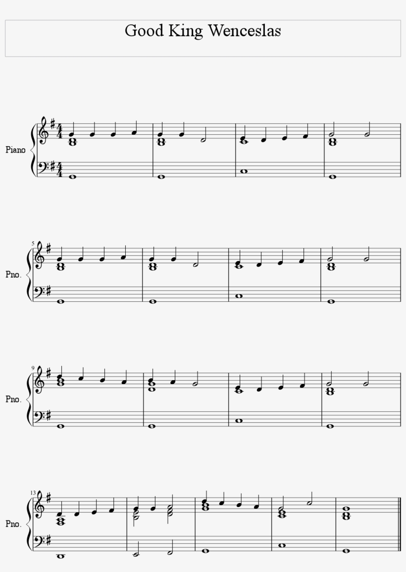 Good King Wenceslas Chords Score - O Tannenbaum, transparent png #5666104