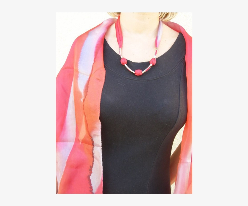 Bright Red Scarf With Braided Design - Cocktail Dress, transparent png #5667353