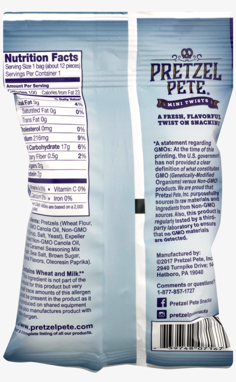 Pretzel Pete Mini Twists, 100 Calorie Pack, Salted - Pretzel Pete Mini Twists Pretzels, Smoky Barbeque -, transparent png #5669759
