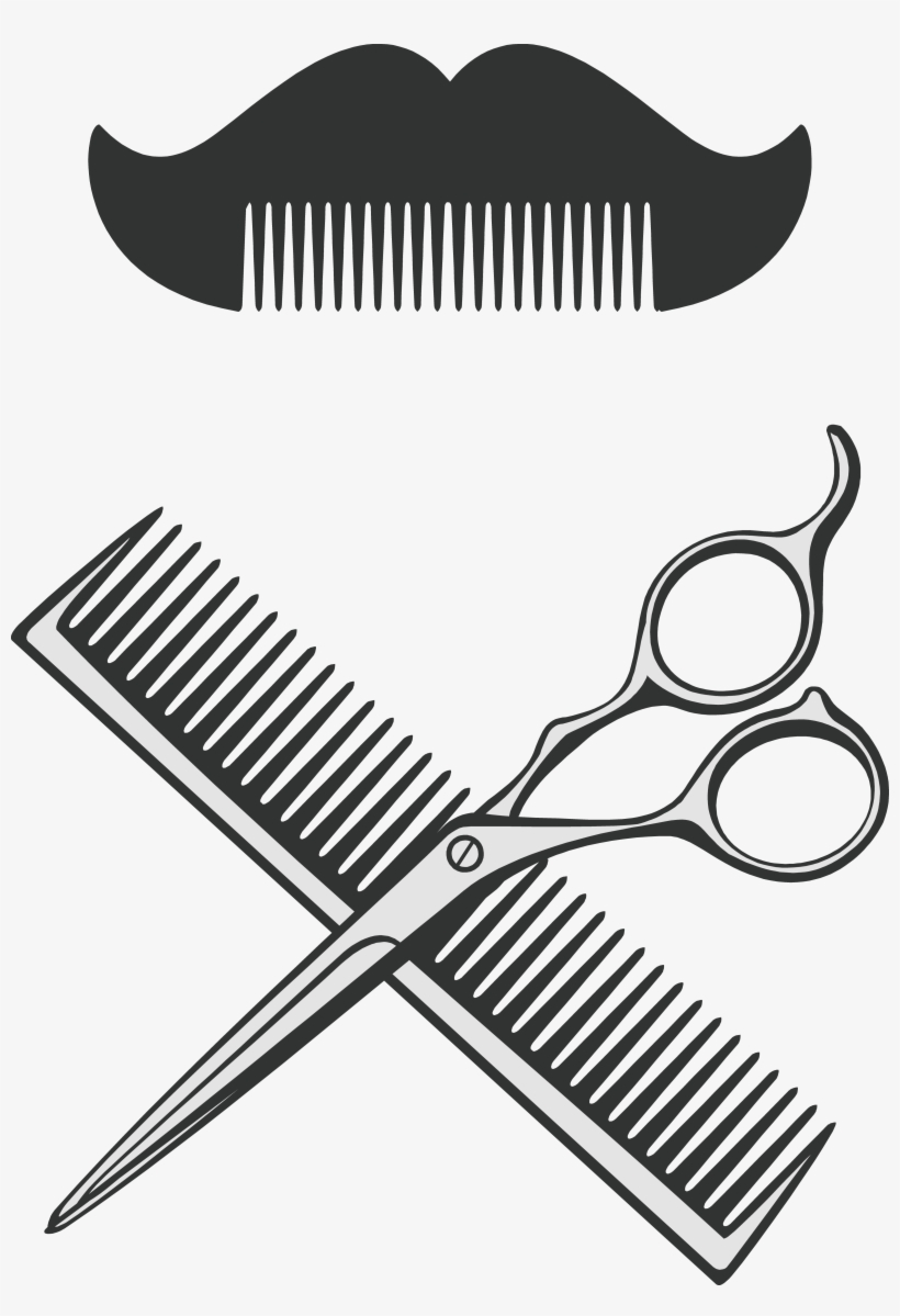 Clipart Transparent Bannana Clip Comb - Scissors And Comb Png White, transparent png #5670515
