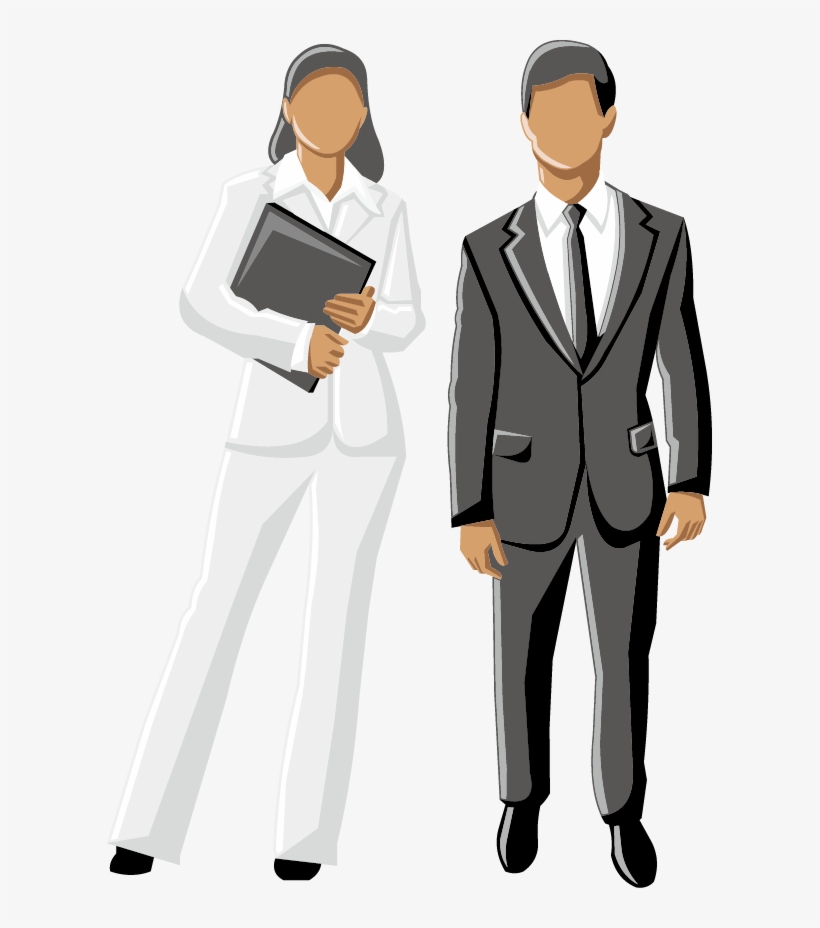 Men Clipart Business Woman - Business Man And Woman Clipart, transparent png #5671953