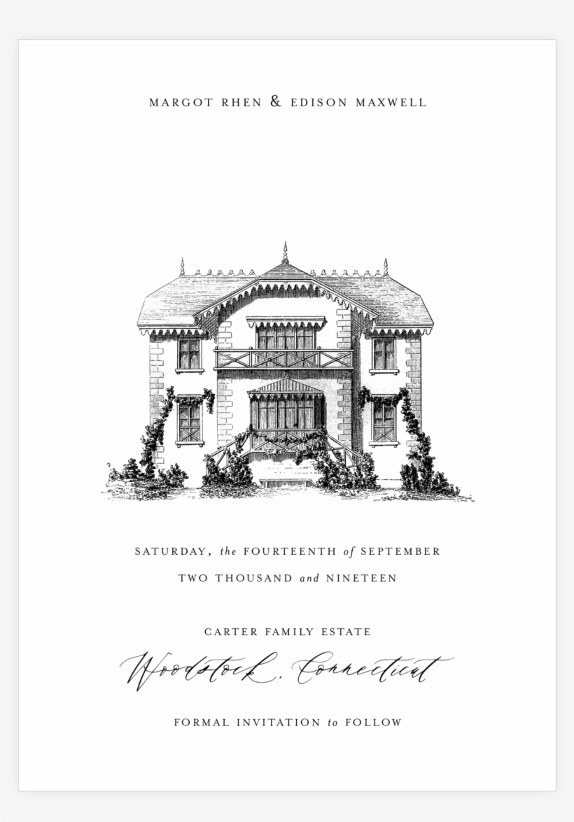 Estate Save The Date & Envelope, transparent png #5672194