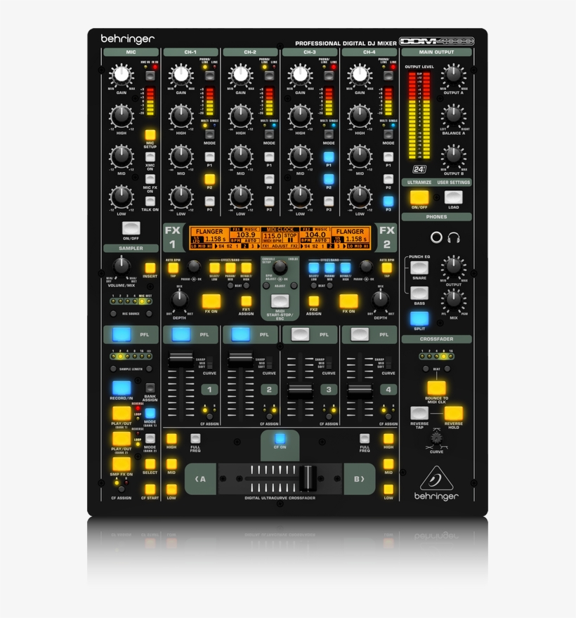 Behringer Ddm4000 Digital Pro Dj Mixer - Behringer Ddm4000 4-channel Digital Dj Mixer, transparent png #5674425