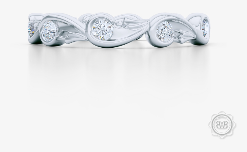 Rose-vine Motif Eternity Diamond Wedding Band - Wedding Ring, transparent png #5675181