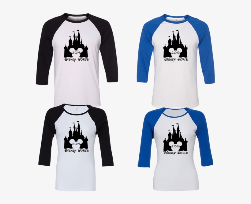 Walt Disney World 2019 Matching Family Vacation 3/4 - Disney Castle Mickey Shirt, transparent png #5675498