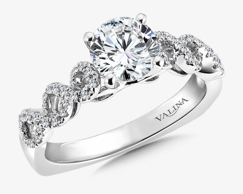 Valina Mounting With Side Stones - Givemegold 14k Yellow Gold White Rhodium, Fancy 2 Piece, transparent png #5676091