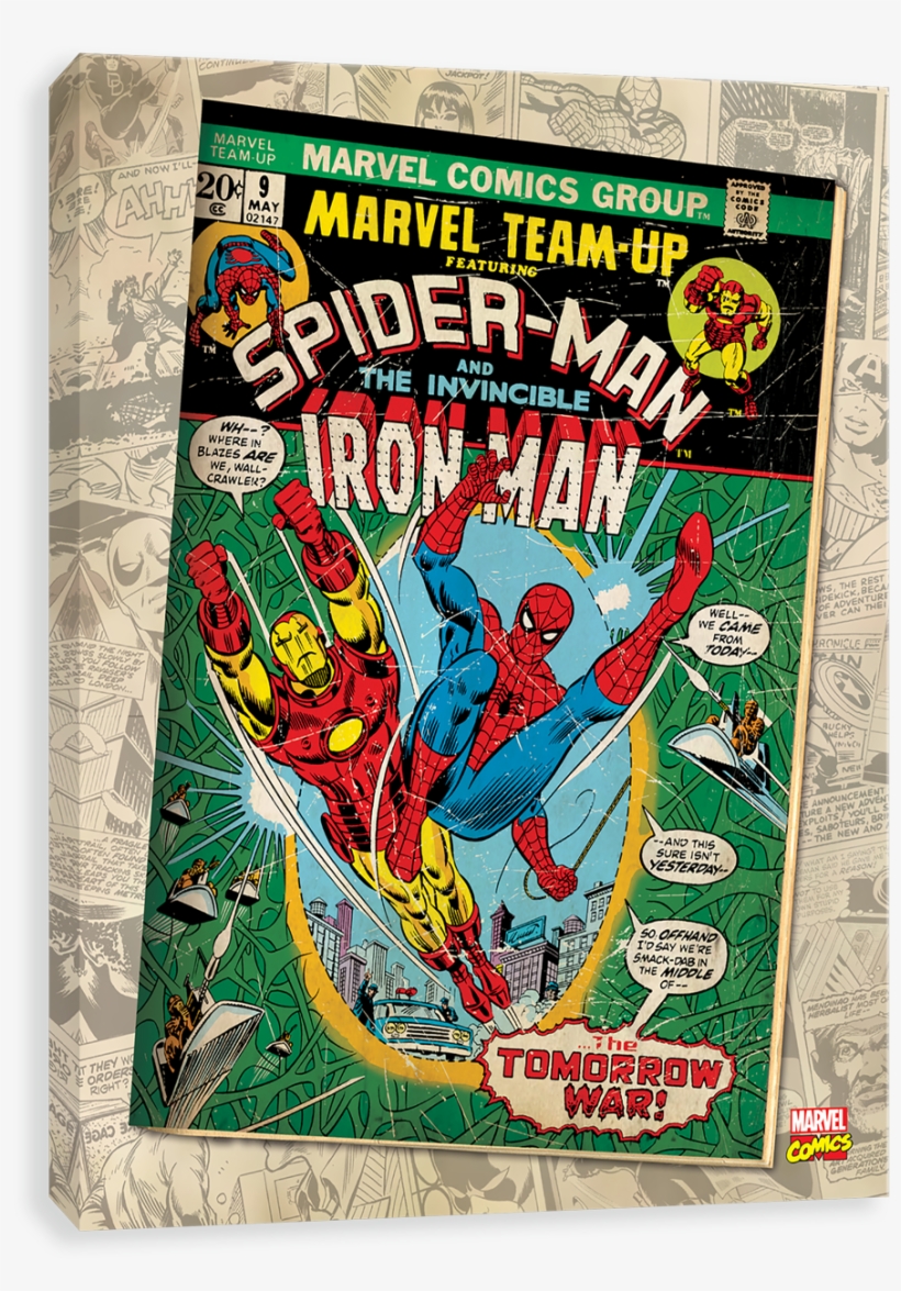 Amazing Spider-man And Invincible Iron Man - Icanvas Marvel Comic Book Spider-man Marvel Team Up, transparent png #5677461