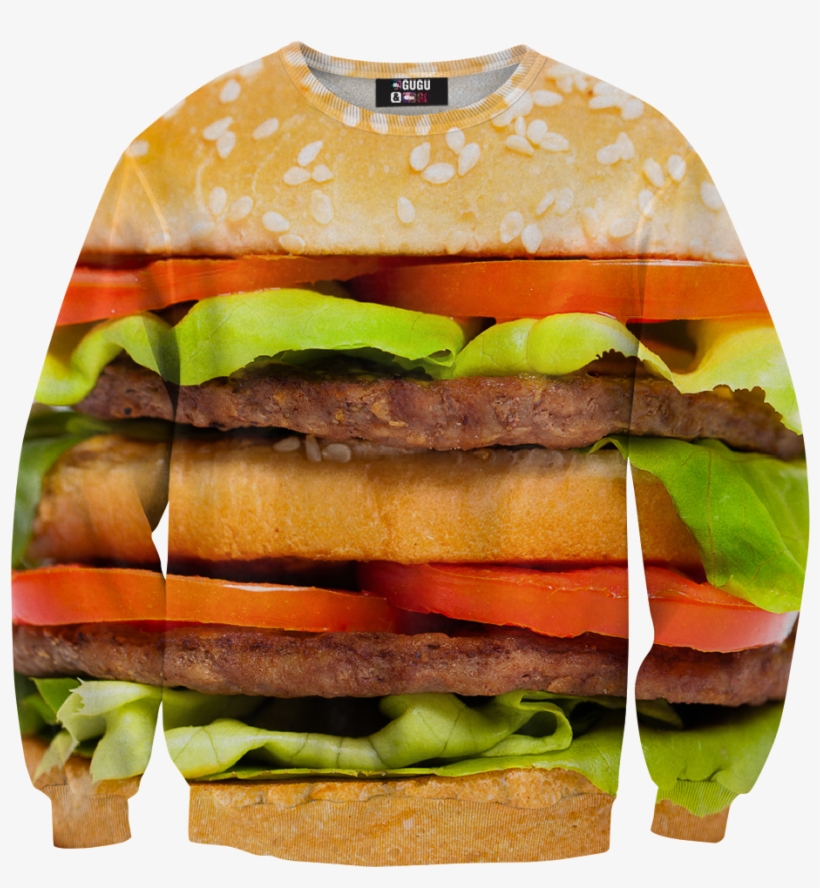 Begin With A Warmed Sesame Seed Bun - Hamburger Sweatshirt, transparent png #5683050