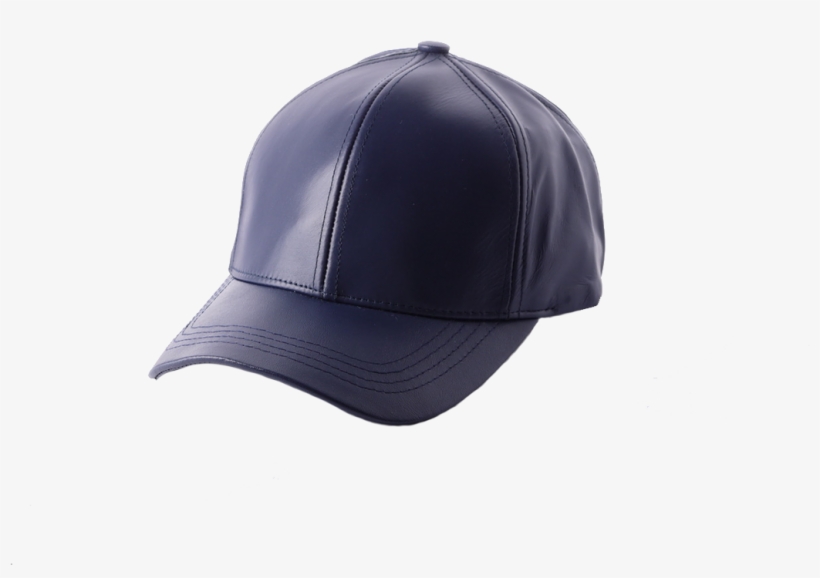 Navy Blue Leather Baseball Cap - Baseball Cap, transparent png #5683785