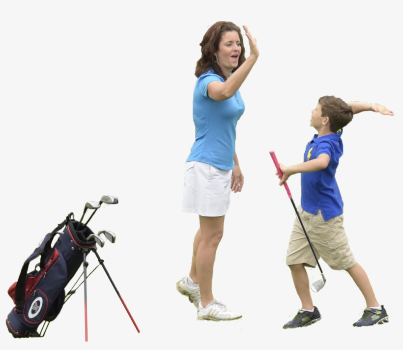 Jill Scally High Fives A Junior At A Beginner Golf - Golf, transparent png #5684763