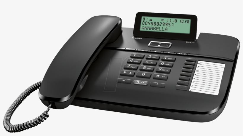Telephone, With Cord, Black Gigaset Communications - Gigaset Da710 Black, transparent png #5686489