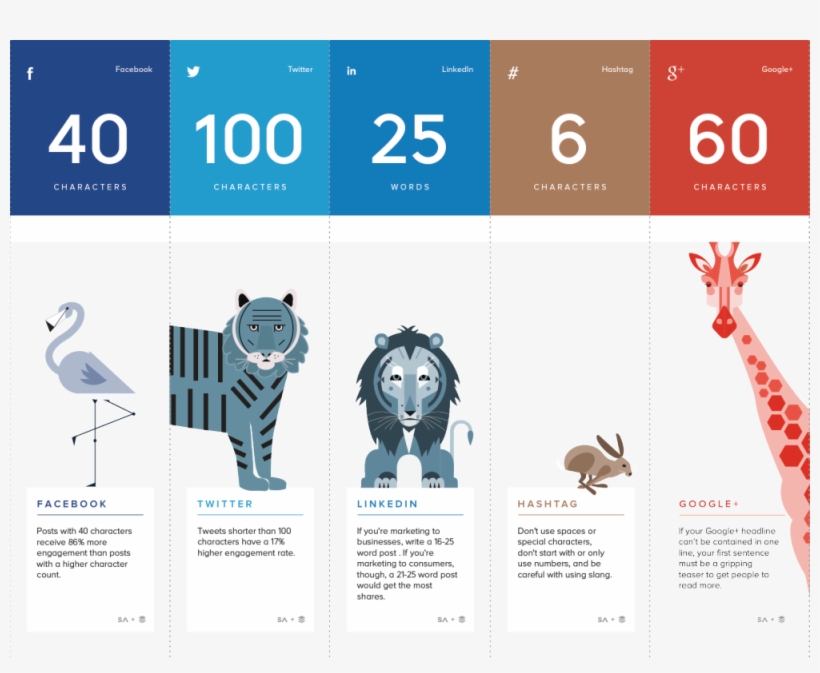The Perfect Length For Social Media Posts, According - Infographic Pages, transparent png #5686733