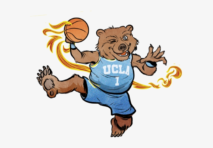 Ucla Is Back On The Marquee - Ucla Mascot With Basketball, transparent png #5687616