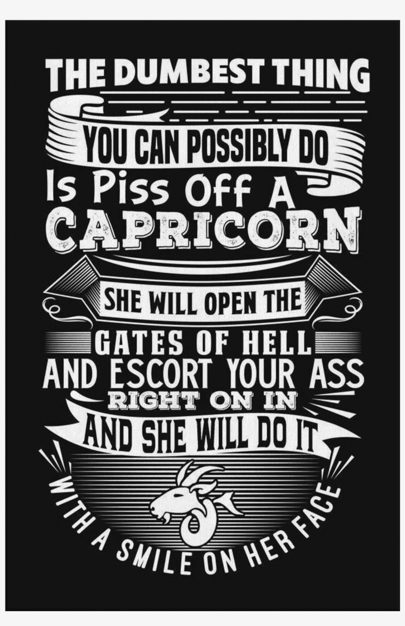 Capricorn Canvas Ready To Hang - T-shirt, transparent png #5690701