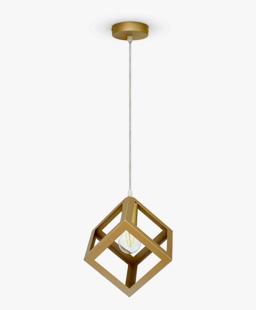 Lampe Suspendue Géo Rhombe Champagne Gold 1mt E27 Ф250mm, transparent png #5692958
