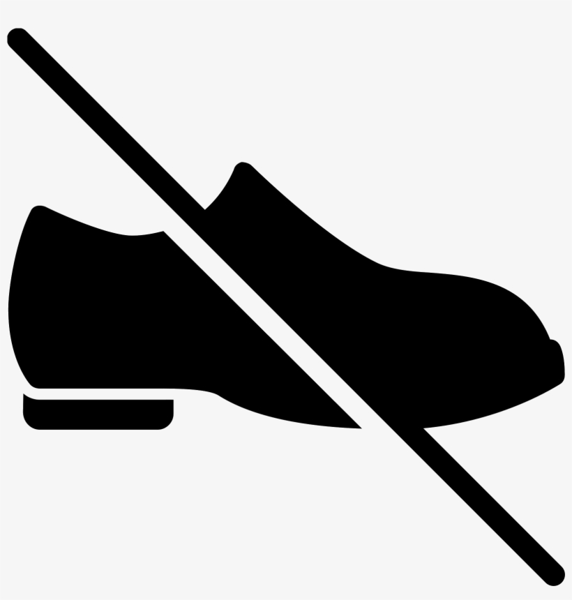 This Icon Depicts A Pair Of Shoes With A Slash Mark - No Shoe Icon, transparent png #5693475