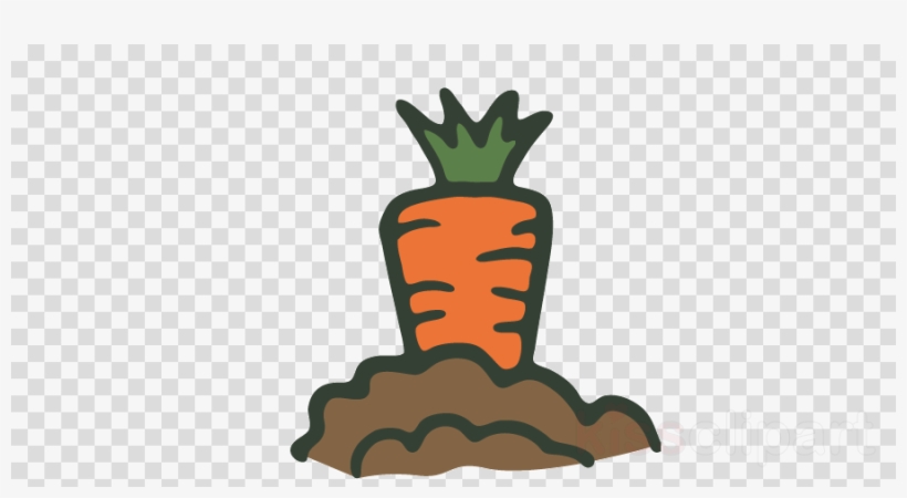 Carrot Garden Clipart Community Gardening Clip Art - Drawing Carrot In The Ground, transparent png #5693860