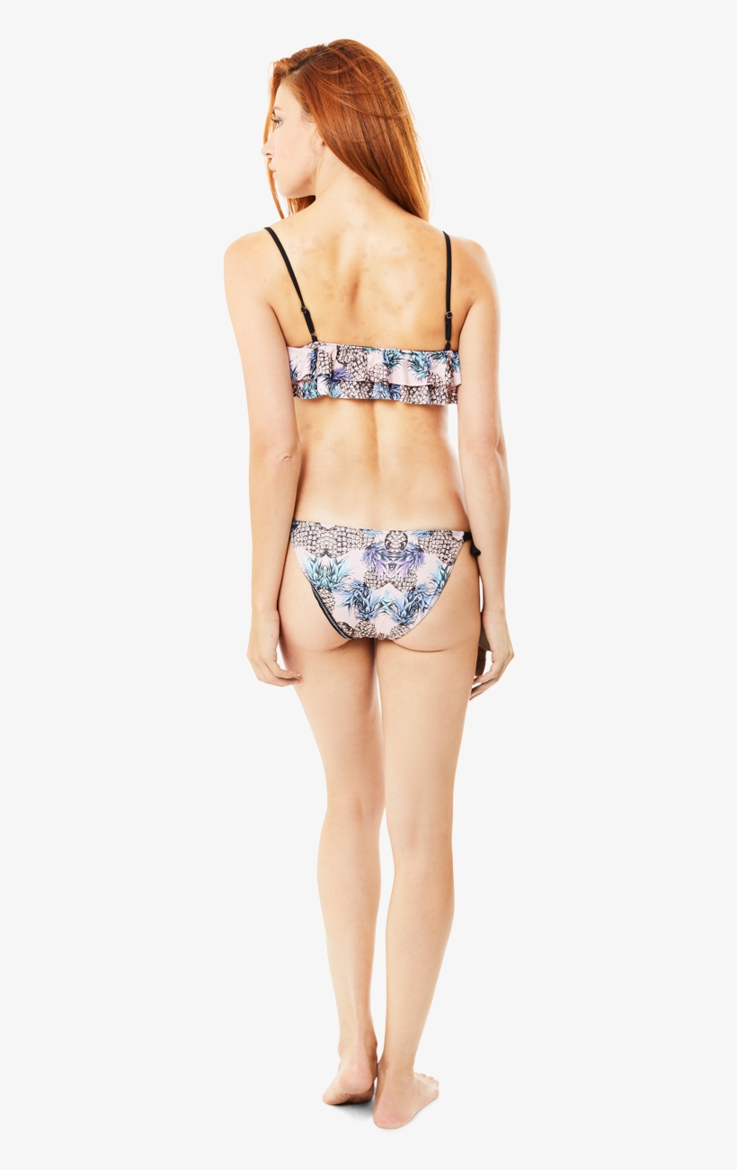 Pineapple Flounce Bikini Top - Photo Shoot, transparent png #5695760