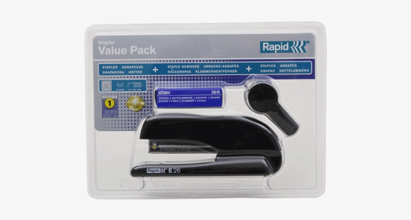 Stapler Rapid E26 H/strip Black Value Pack, transparent png #5696714