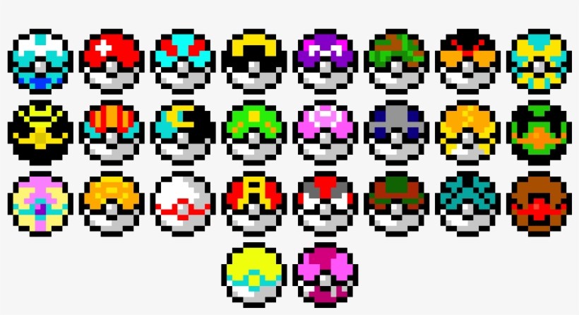 All Pokeballs - All Pokeballs Pixel Art, transparent png #5697099