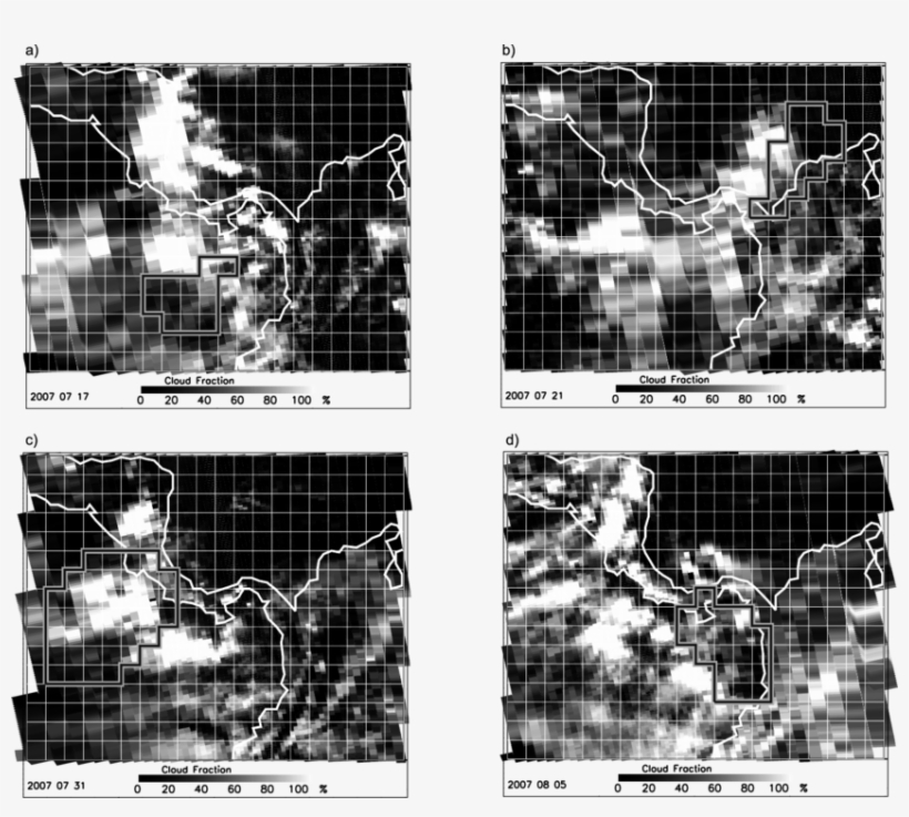 Omi Effective Geometrical Cloud Fraction On The Four - Monochrome, transparent png #5697859