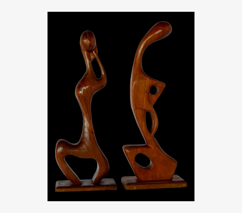 Amazing Pair Of Wood Abstract Figurative Sculptures - Plywood, transparent png #5698167