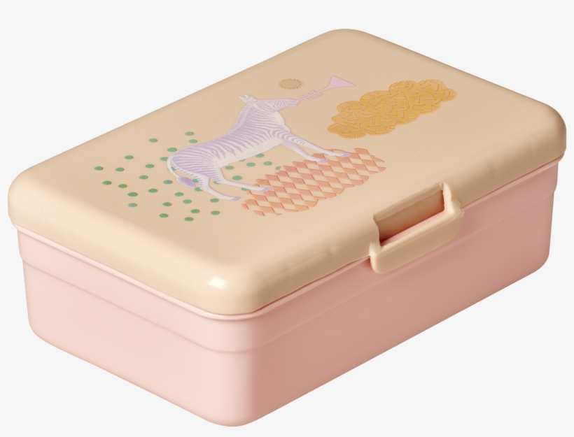 Large Lunchbox With Animal Print Soft Pink Png Lunchbox - Rice Mädchen Brotdose Zebra Rosé, transparent png #570389