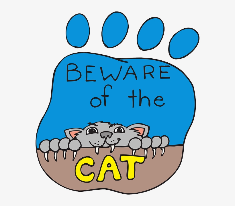 Cat, Print, Cartoon, Paw, Pet, Animal, Claws, Beware - Cartoon Cat Clawing, transparent png #570395