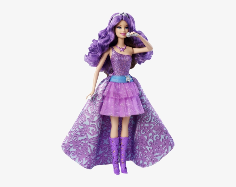Purple Barbie Doll Png Transparent Image - Barbie Dolls Pop Star, transparent png #570959