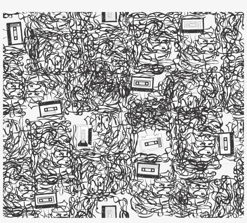 Baby Fabric - Cassette Tapes Custom Fabric By Babysisterrae, transparent png #571116