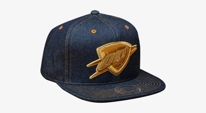 Mitchell & Ness Oklahoma City Thunder Dark Denim Snapback - Baseball Cap, transparent png #572019