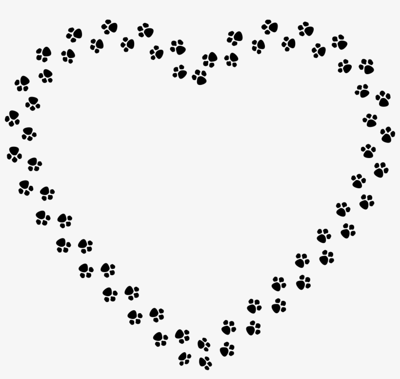 Clip Art Library Download Clipart Prints Heart Mark - Patinhas De Cachorro Coração, transparent png #572429