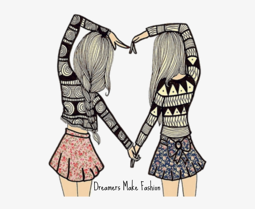 B5es Desenhos Vintage Tumblr Imagens Tumblr Nails Tumblr - Friends Holding Hands Drawing, transparent png #573067