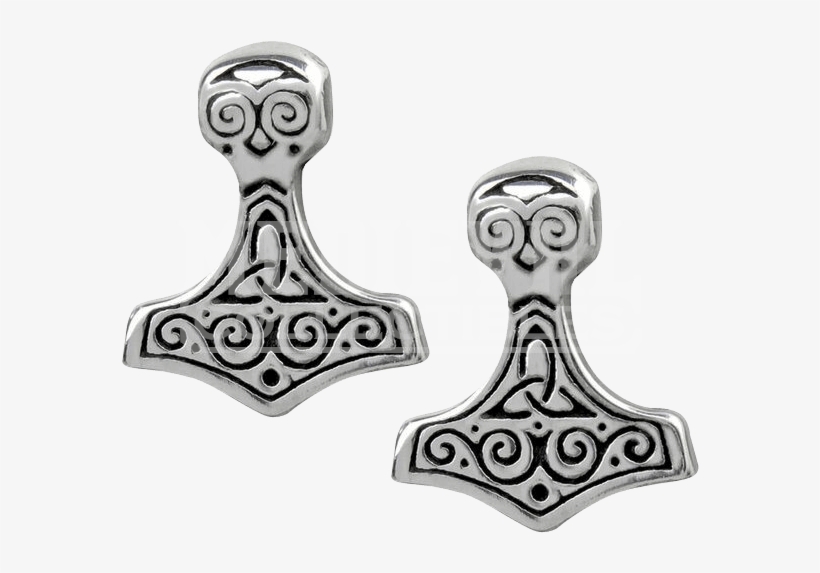 Alchemy Gothic Thor Hammer Stud Pair Of Earrings, transparent png #573480
