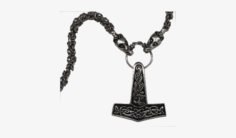 Jorvik Thor's Hammer Necklace - Jorvik Thor's Hammer Pewter Pendant Viking Chain Necklace, transparent png #573503