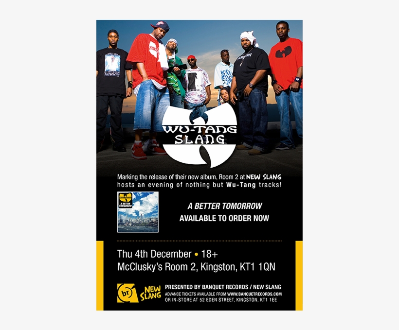 Thursday 4th December At Room 2 At New Slang - Wu Tang Clan, transparent png #573952