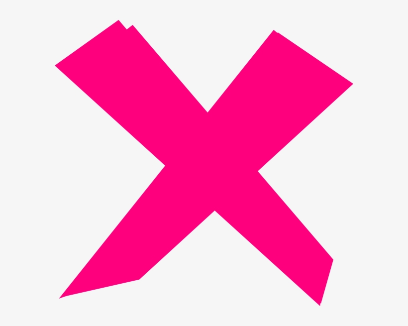 Pink Cross Clip Art At Clker - Wrong Cross Pink, transparent png #574949