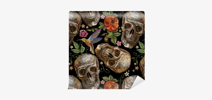Embroidery Skull And Roses, Humming Bird And Flowers - Daydreams And Sunshine - The Grateful Dead, transparent png #575137