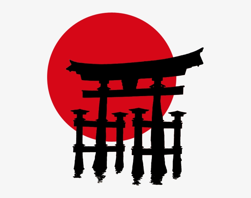 Torii Silhouette Add Hinomaru - Itsukushima Shrine, transparent png #575328