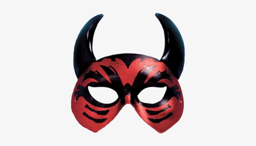 Black And Red Venetian Devil Mask With Moulded Horns - Devil Mask Png, transparent png #575432